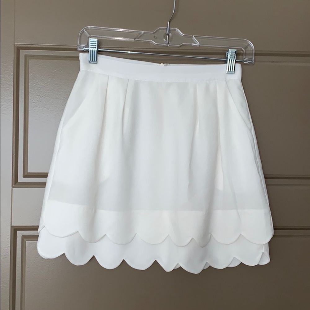 Sugarlips white scalloped skirt
